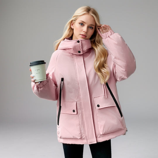 Damen sportliche Übergangsjacke mit vielfältigen Taschen und verstellbarem Kragen R&B