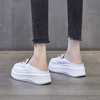 Damen elegante Plateau-Mules mit glänzenden Dekorelementen R&B