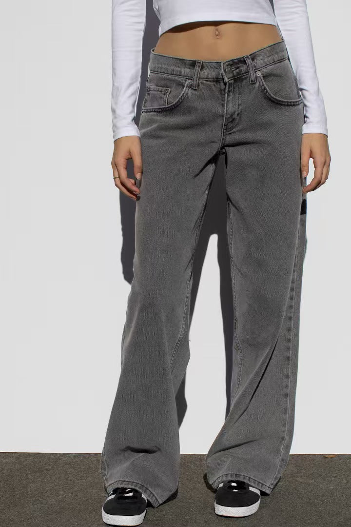 Damen Modische Weitjeans mit hohem Bund und vielseitigem Schnitt R&B