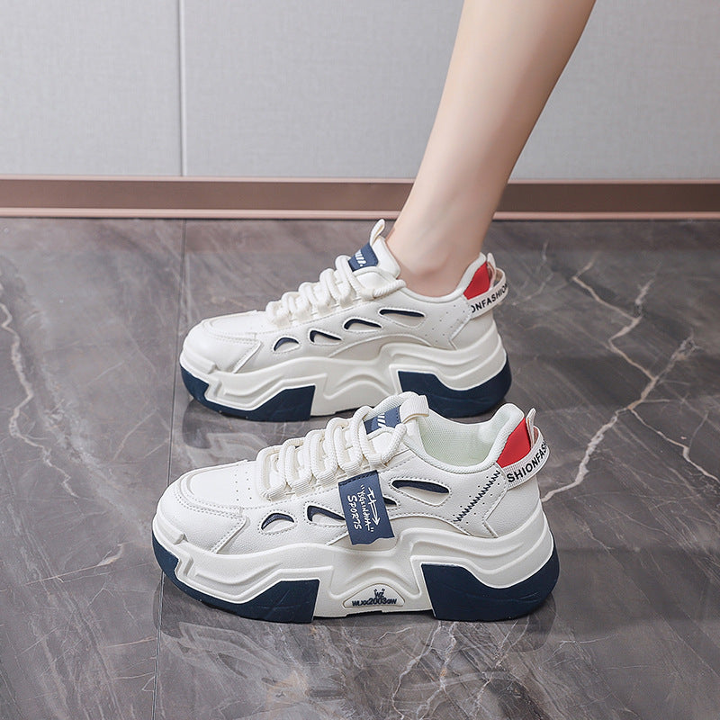 Damen modische Chunky Sneakers mit atmungsaktiver Oberflächenstruktur und gepolsterter Sohle R&B
