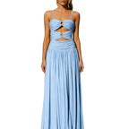 Damen Maxikleid mit Cut-Out-Details und verspielten Ringen EB