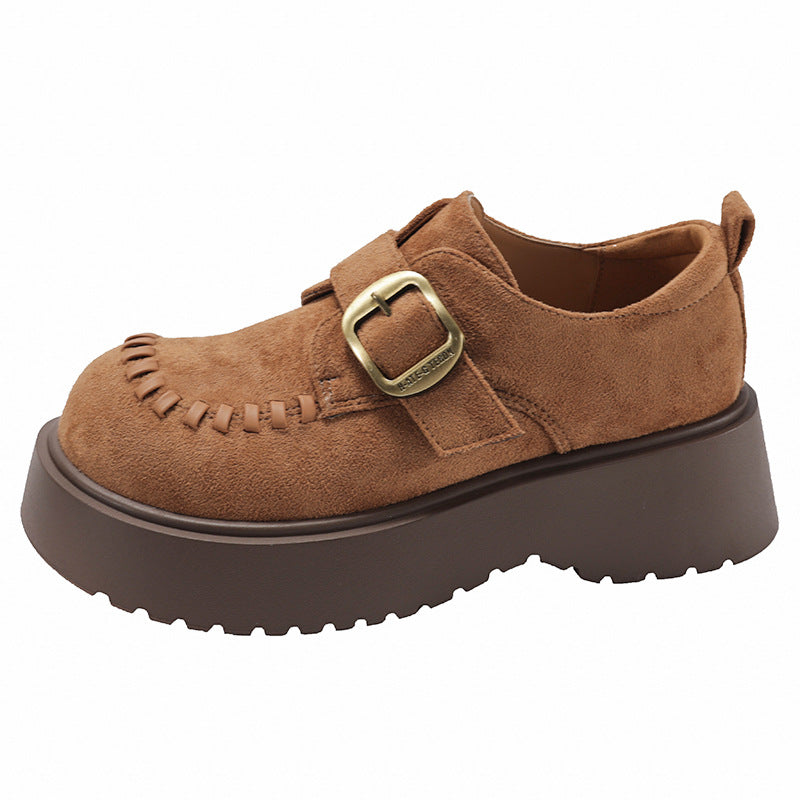 Damen Mokassins mit modischem Schnallen-Detail und komfortabler Plateausohle R&B