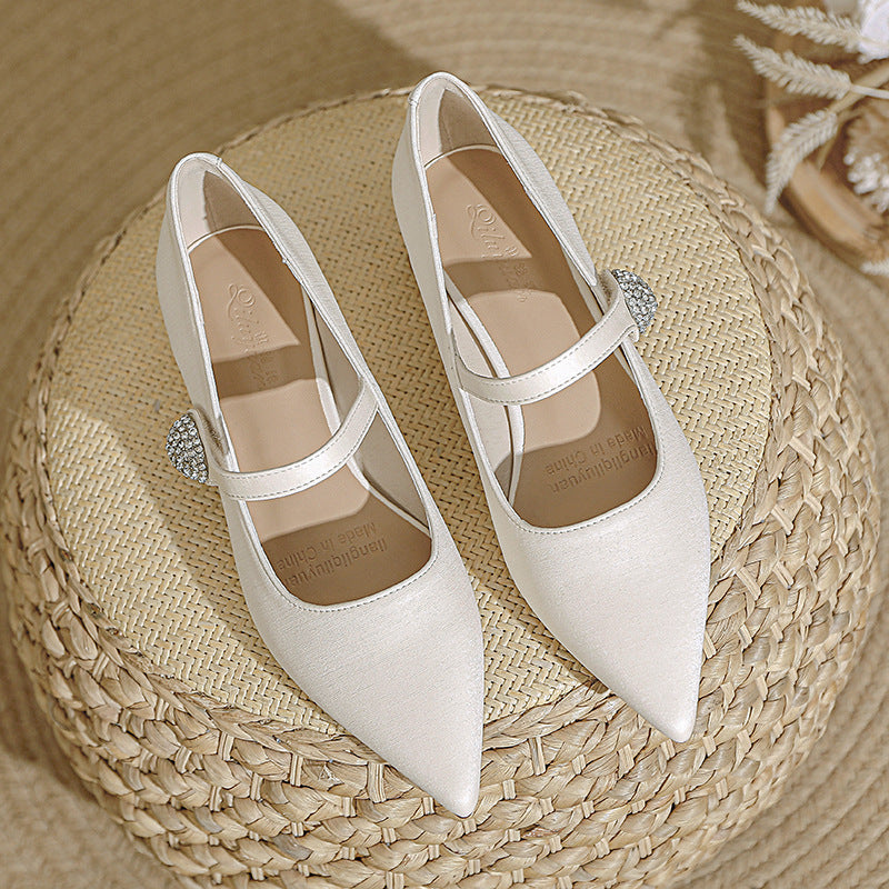 Damen elegante Ballerinas mit modischem Strassdetail R&B
