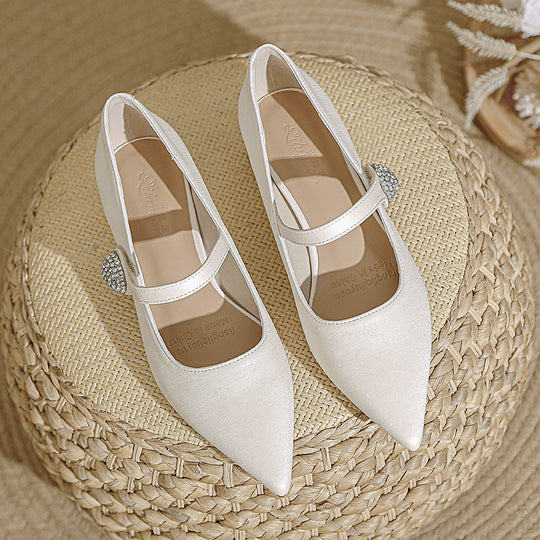 Damen elegante Ballerinas mit modischem Strassdetail R&B
