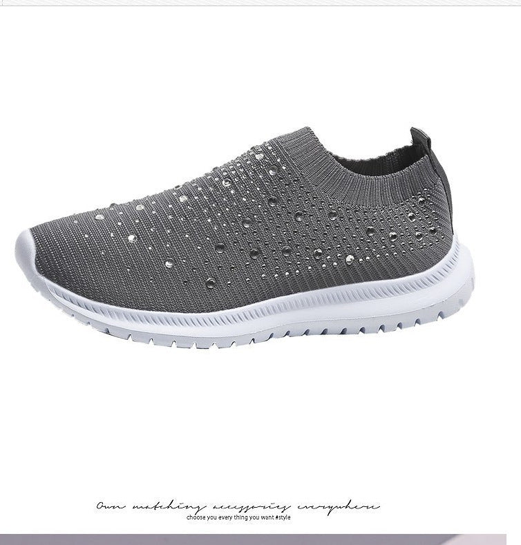 Damen sportive Slip-On Sneakers mit glitzernden Details R&B