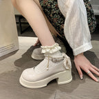 Damen elegante High Heels mit Perlen- und Rüschendetail R&B