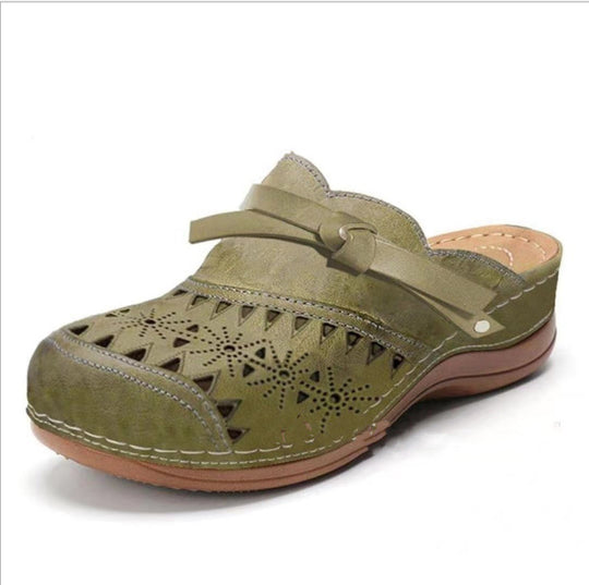 Damen Atmungsaktive Clogs mit floralem Lochdesign und anatomischem Fußbett R&B