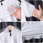 Mädchen T-Shirt mit elegantem Spitzenbesatz R&B
