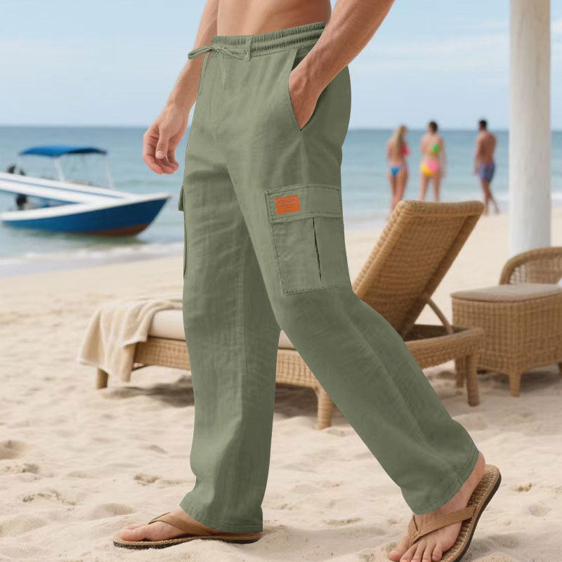 Herren Cargo-Hose mit elastischem Bund und seitlichen Taschen R&B