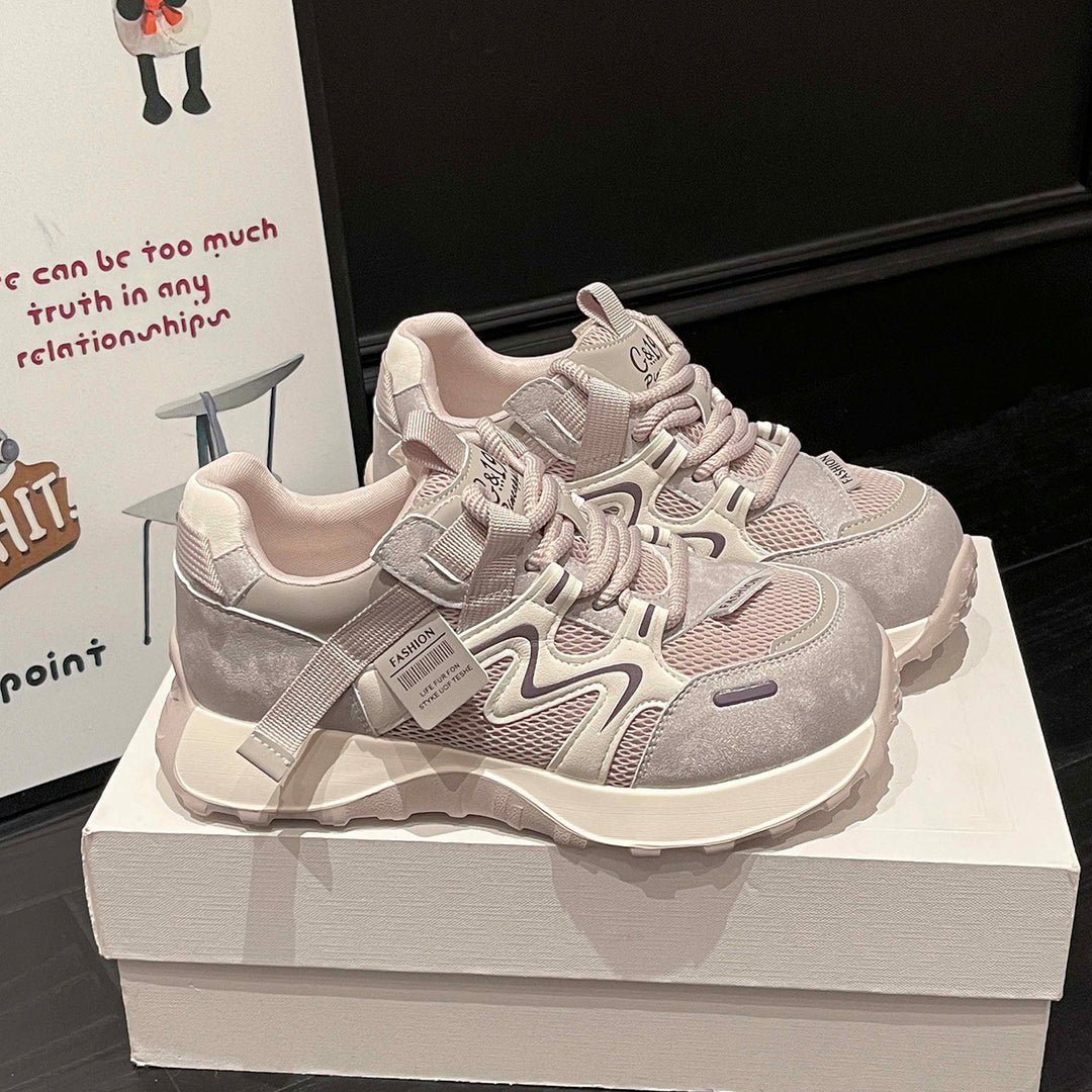 Damen Sportliche Sneakers mit atmungsaktiver Mesh-Oberfläche und verstärktem Fersenbereich R&B
