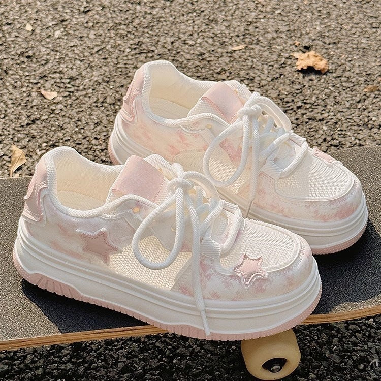 Damen bequeme Sneaker mit modischem Sternenmotiv R&B