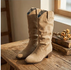 Damen Elegante Wildleder-Stiefel mit leichtem Stretch-Schaft R&B