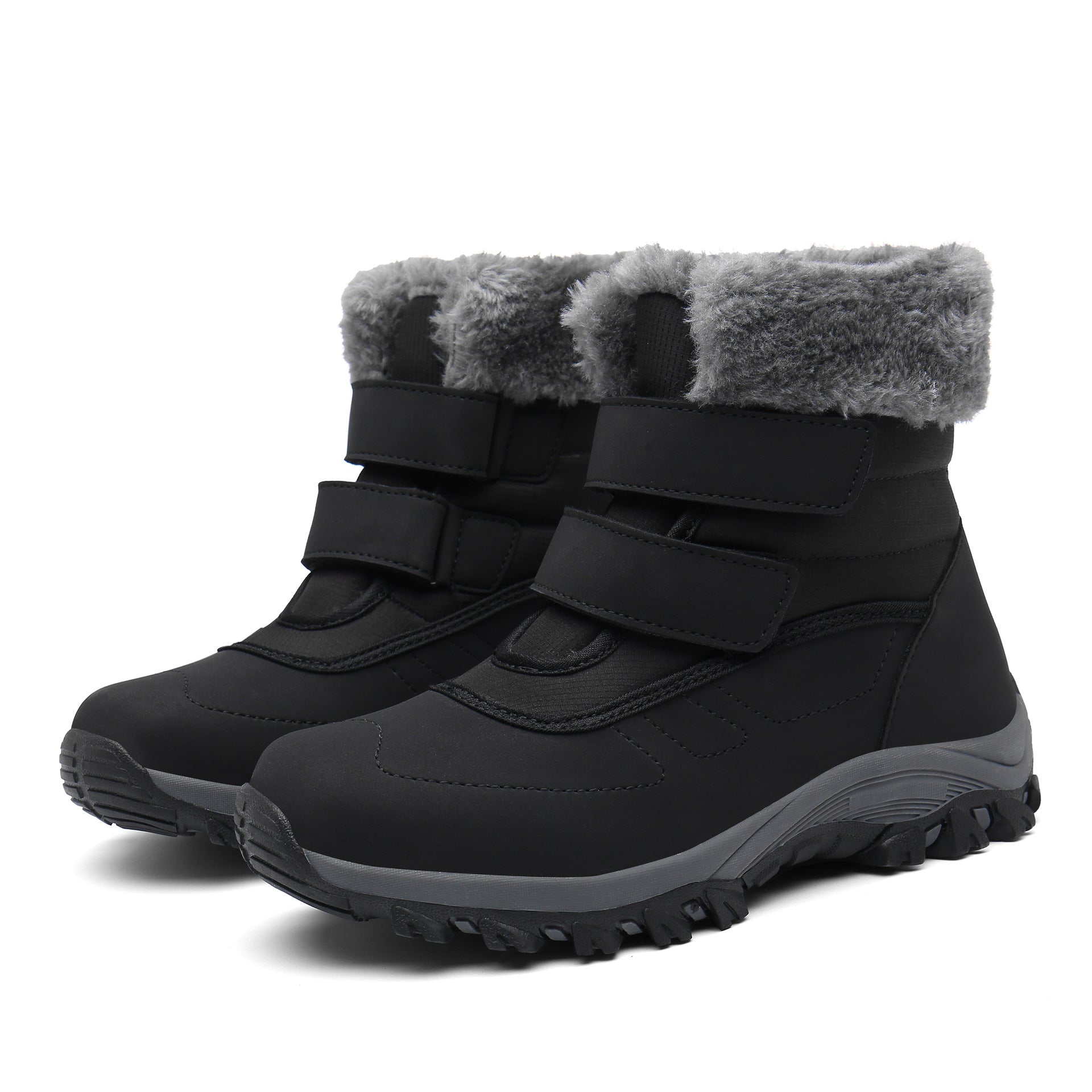 Damen Winterstiefel mit Klettverschluss und Warmfutter R&B
