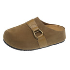 Damen Clogs aus hochwertigem Wildleder mit modischem Schnallenverschluss R&B