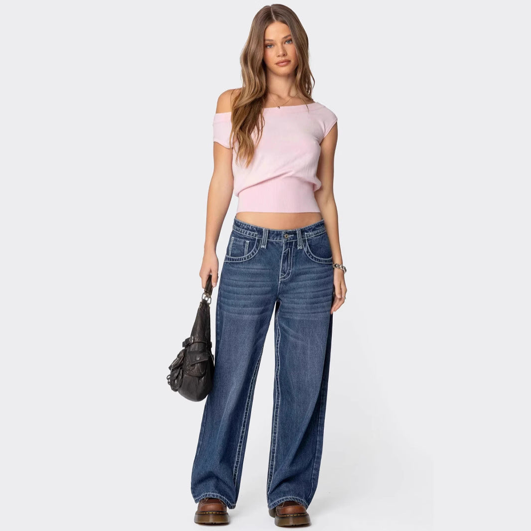 Damen Off-Shoulder T-Shirt R&B