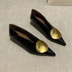 Damen spitze Ballerinas mit dekorativem Metallic-Detail R&B