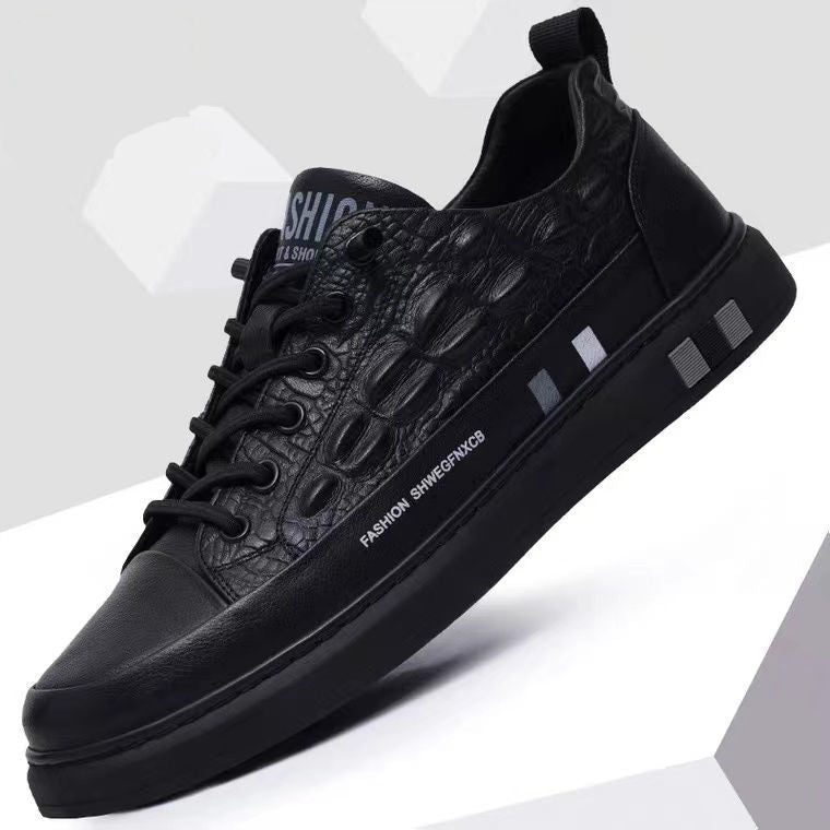 Herren Leder Sneakers mit minimalistischen Design und rutschfester Sohle R&B