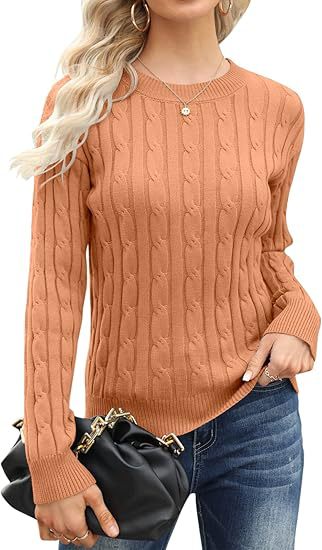 Damen klassischer Strickpullover mit Zopfdesign R&B