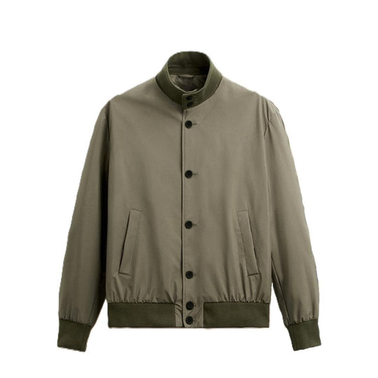 Herren stylische und praktische Bomberjacke mit elastischem Bund und Knopfleiste R&B