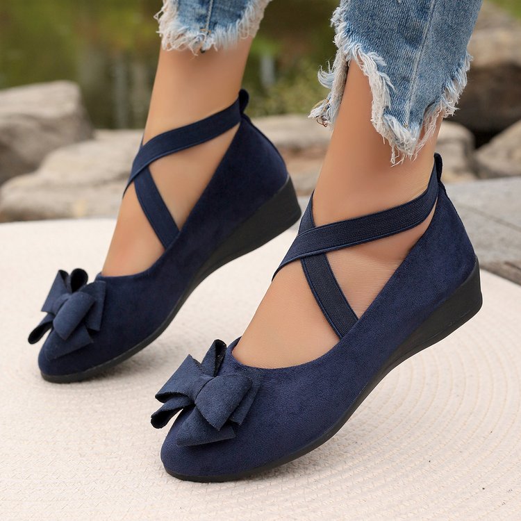 Damen Flache Ballerinas mit glitzerndem Riemen und komfortablem Fußbett R&B