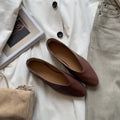 Damen elegant geschnittene Ballerinas aus hochwertigem Leder R&B