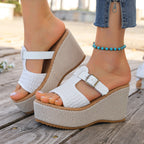 Damen Wedge-Sandaletten mit geflochtenem Riemendesign und komfortabler Fußbettung R&B