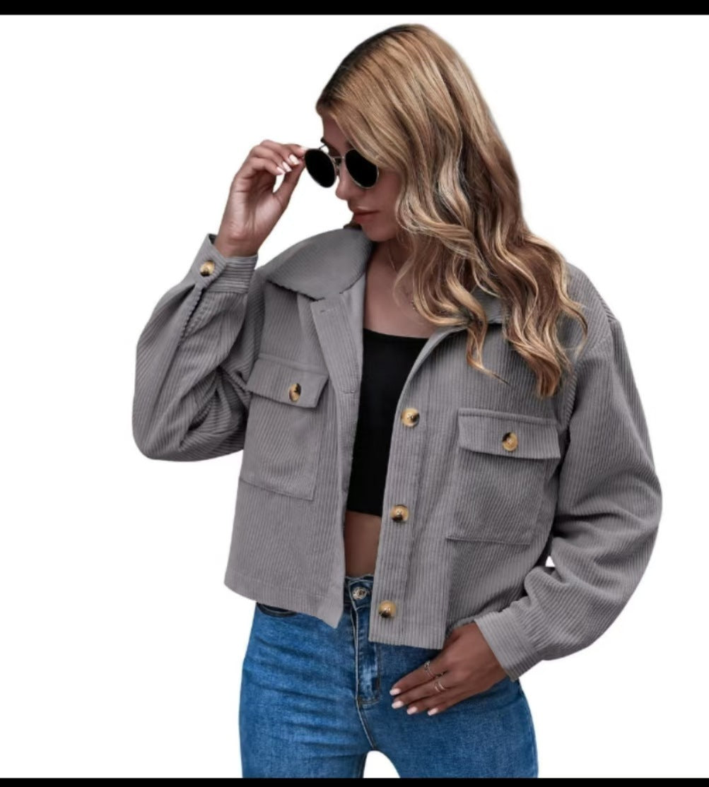 Damen Cordjacke mit praktischen Taschen R&B