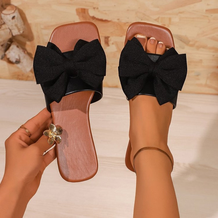 Damen elegante Flats mit voluminöser Schleifen-Applikation R&B