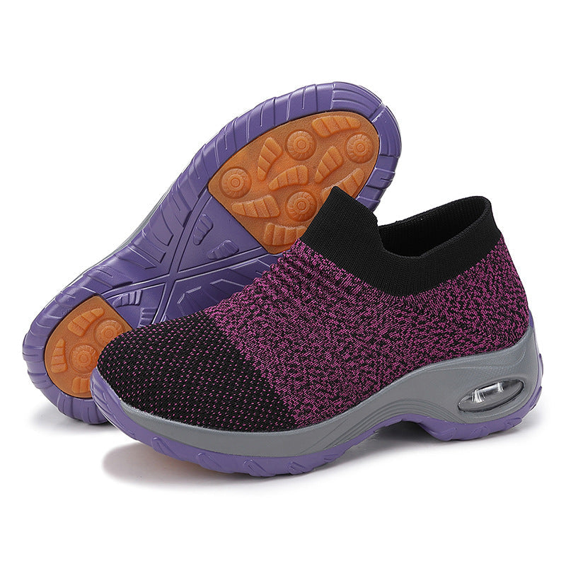 Damen nan atmungsaktive Strick-Slipper mit luftgepolsterter Dämpfung R&B
