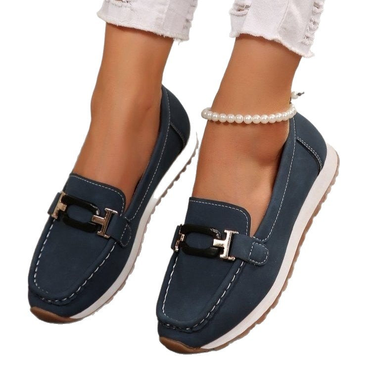 Damen Mokassin-Schuhe mit modischem Schnallenakzent und bequemem Fußbett R&B