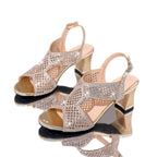 Damen Glitzernde Sandaletten mit eleganter Absatzhöhe und verstellbarem Riemen R&B