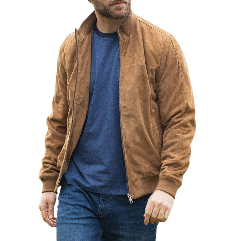 Herren Wildleder-Bomberjacke mit modernem Schnitt