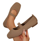 Damen Ballerinas mit verstellbarem Riemen und atmungsaktivem Material R&B