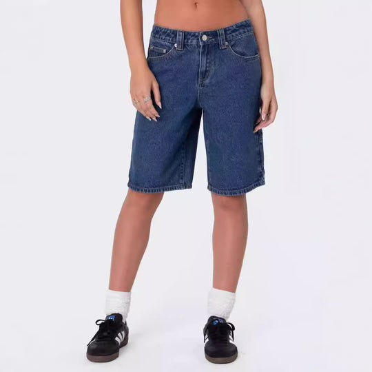 Damen modische Denim-Shorts im lässigen Schnitt mit hoher Taille R&B