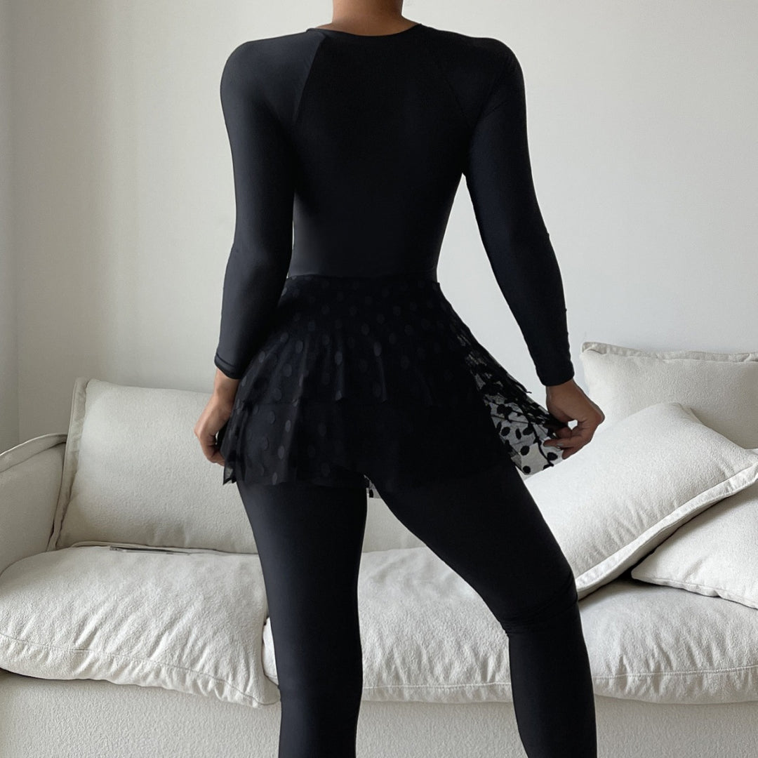 Damen Sportlicher Schwimmanzug mit schwingendem Rock R&B