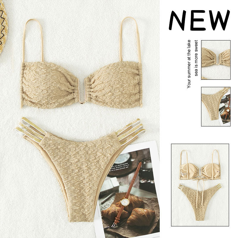 Damen Push-Up Bikini mit raffiniertem Schnürdetail R&B
