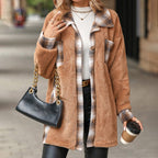 R&B | Fleecejacke mit Karodetails Knopfverschluss Warm und Lässiger Stil