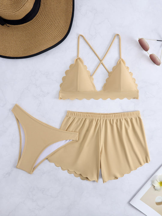Damen Triangel-Bikini mit Shorts R&B