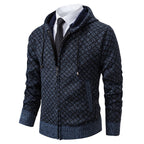 Herren stylische Jacke mit modernem Wabenmuster und Kapuze R&B