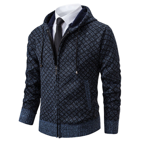 Herren stylische Jacke mit modernem Wabenmuster und Kapuze R&B