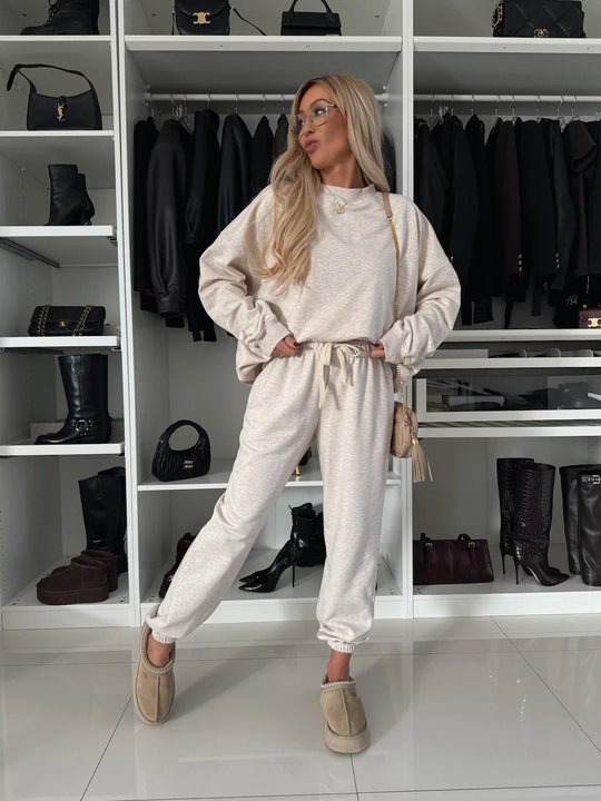 Damen entspannte Sweatshirt-Hose Set R&B