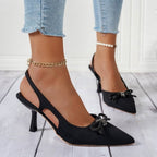 Damen Slingback Pumps mit glamourösem Schleifen-Design