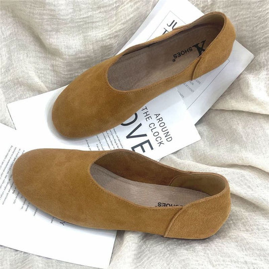 Damen elegante Slipper aus weichem Veloursleder R&B