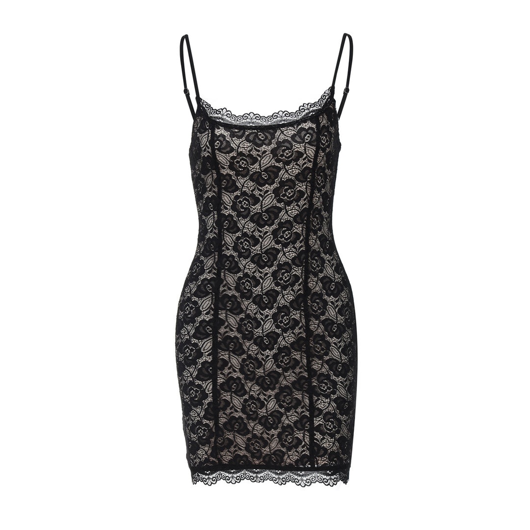 Damen Spitzenkleid mit zarten Trägern R&B