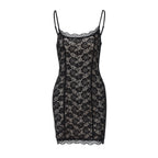 Damen Spitzenkleid mit zarten Trägern R&B