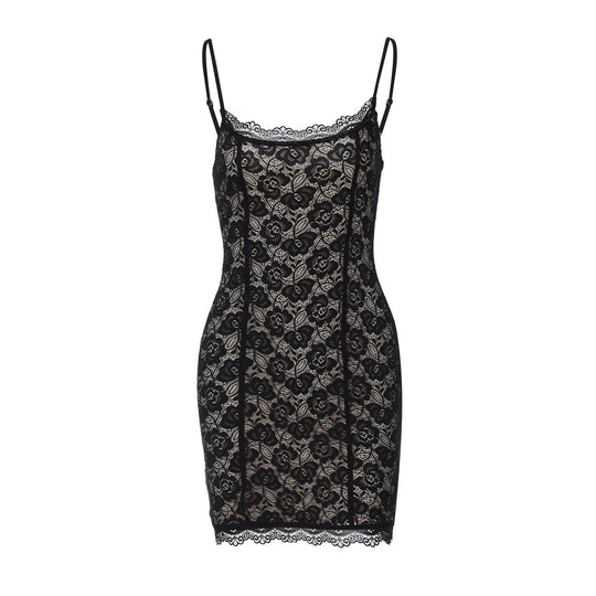 Damen Spitzenkleid mit zarten Trägern R&B