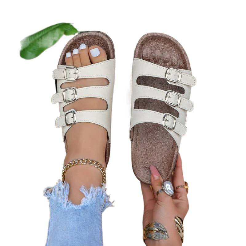 Damen Komfortable Riemensandalen mit verstellbaren Schnallen R&B