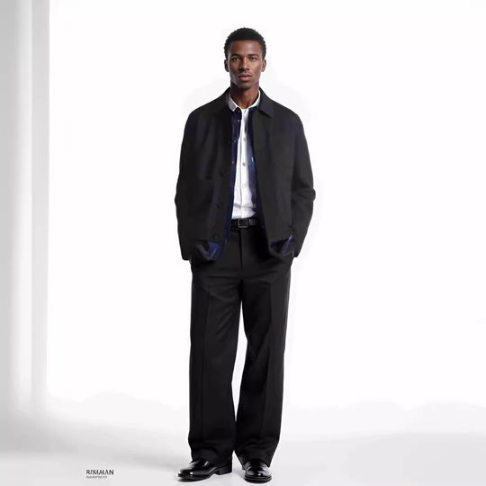 Herren modische Jacke mit aufgesetzten Taschen und hochwertigem Material R&B