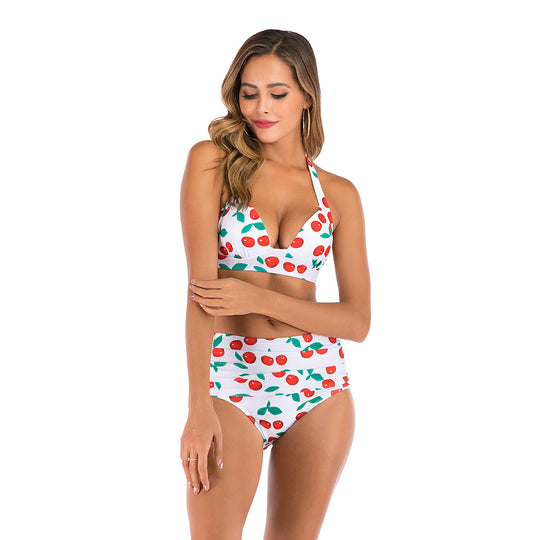 Damen Hoch taillierter Bikini mit floralem Design R&B