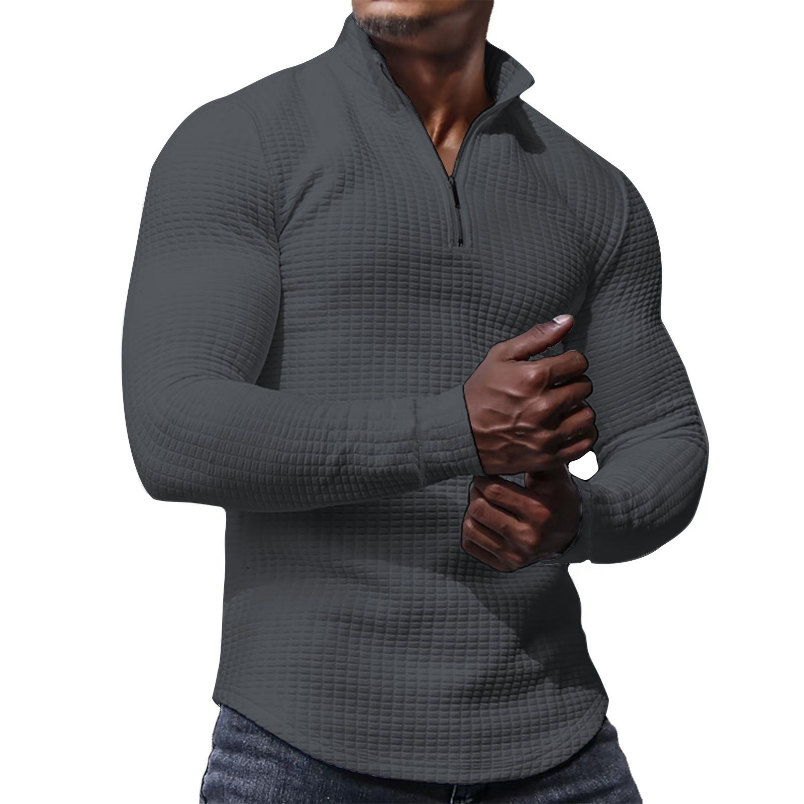 Herren Sportliches Langarmshirt mit strukturierter Oberfläche R&B